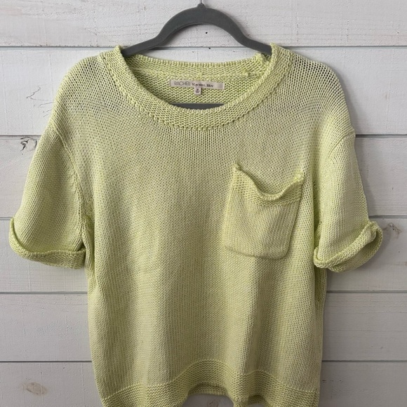Rachel Roy Lime Green Knit Short Sleeve Sweater - Picture 1 of 10